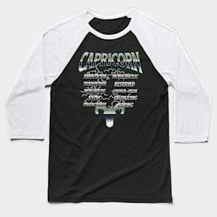 Capricorn Retro 90s Band Zodiac Birthday Traits Lightning Baseball T-Shirt